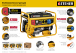 Генератор бензиновый с электростартером 7000 Вт 220В STEHER GS-8000E