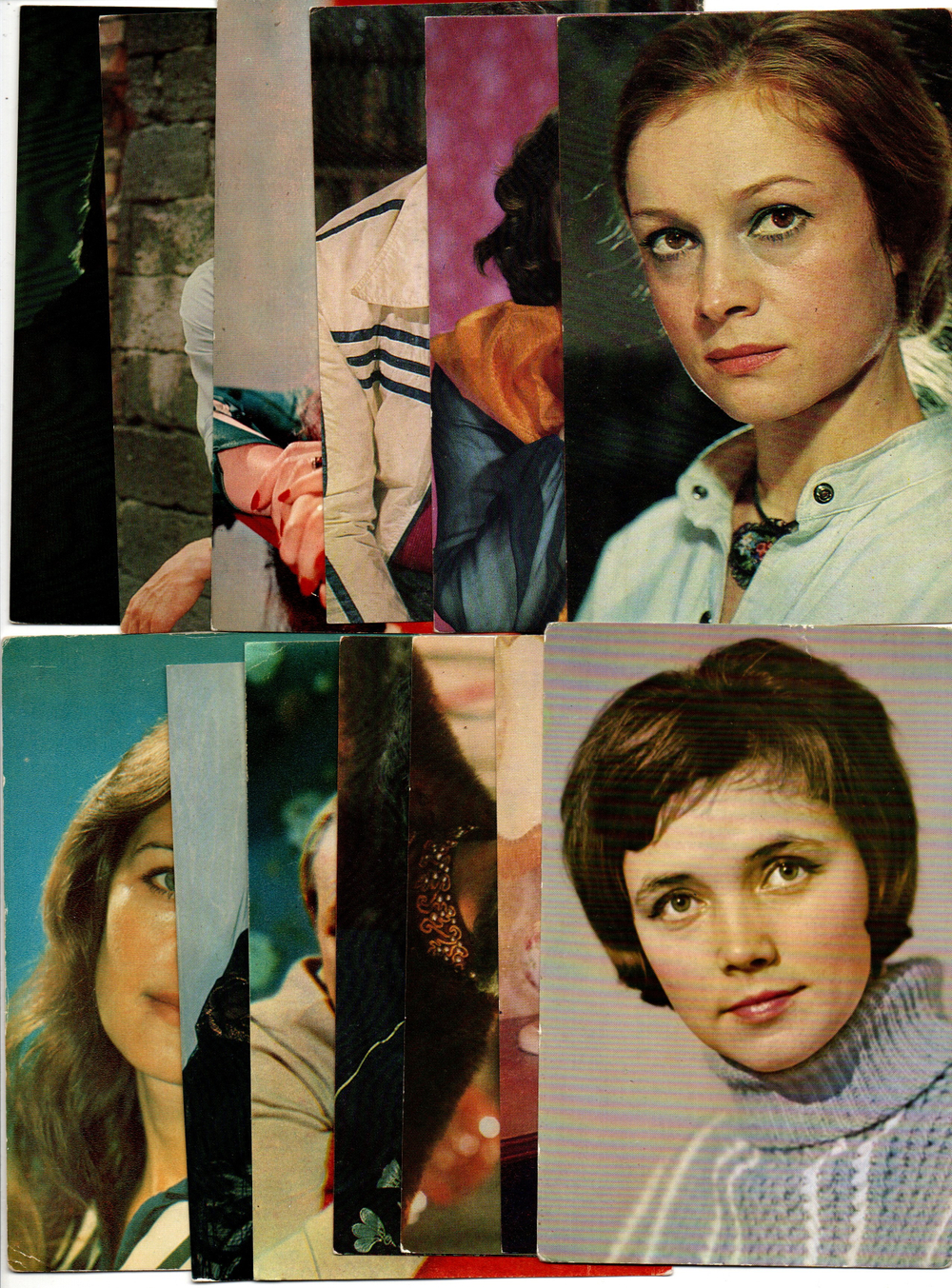 №72 Открытки Артисты и актёры СССР 1970–1980-е г. 25 штук. Цветные, чистые, без повторов