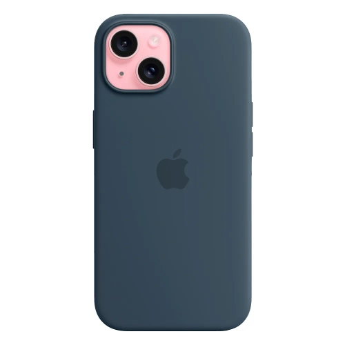 Силиконовый чехол с поддержкой MagSafe Apple Silicone Case для iPhone 15, Storm Blue (Штормовое небо)