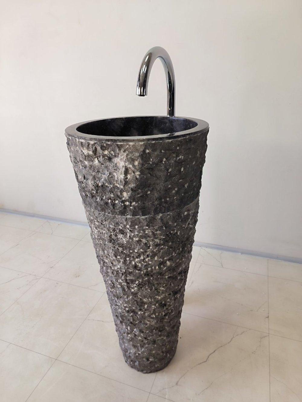 Раковина напольная из мрамора Pedestal Grey Marmo MN-65940 40х40х90 из натурального камня