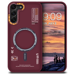 Дизайнерский чехол из мягкого пластика для SAMSUNG S22 (не PLUS,ULTRA) с MagSafe и усиленной защитой камеры