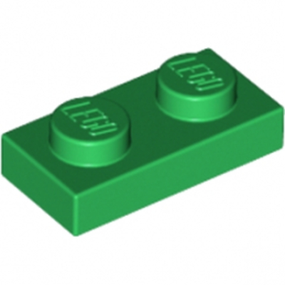 Lego Плитка 1x2 (зеленая) 302328