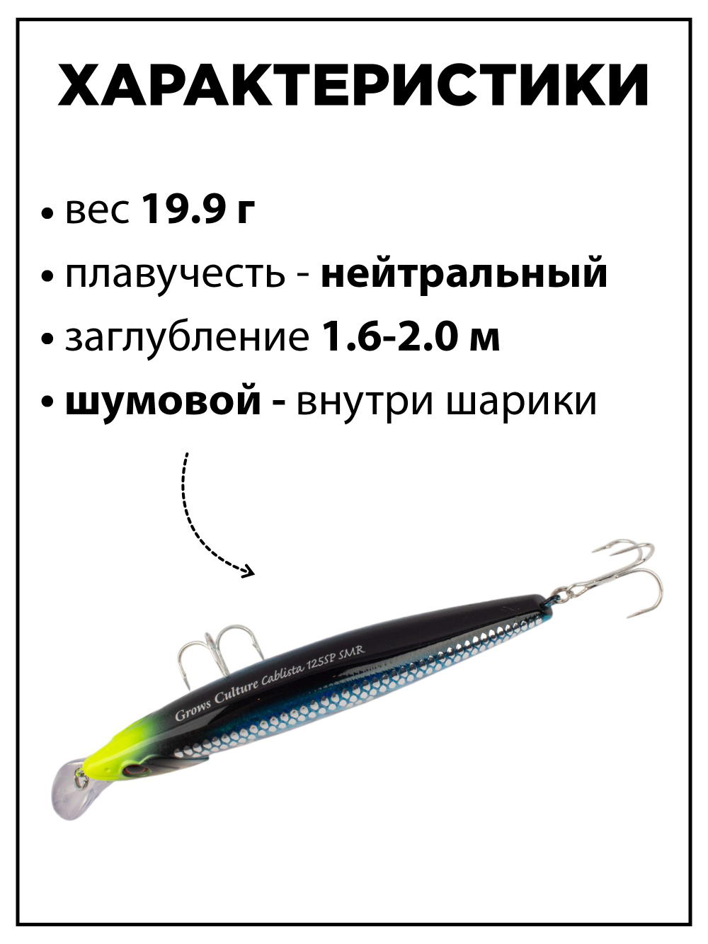 Воблер минноу Cablista 125SP SMR 19.9 г цвет #14