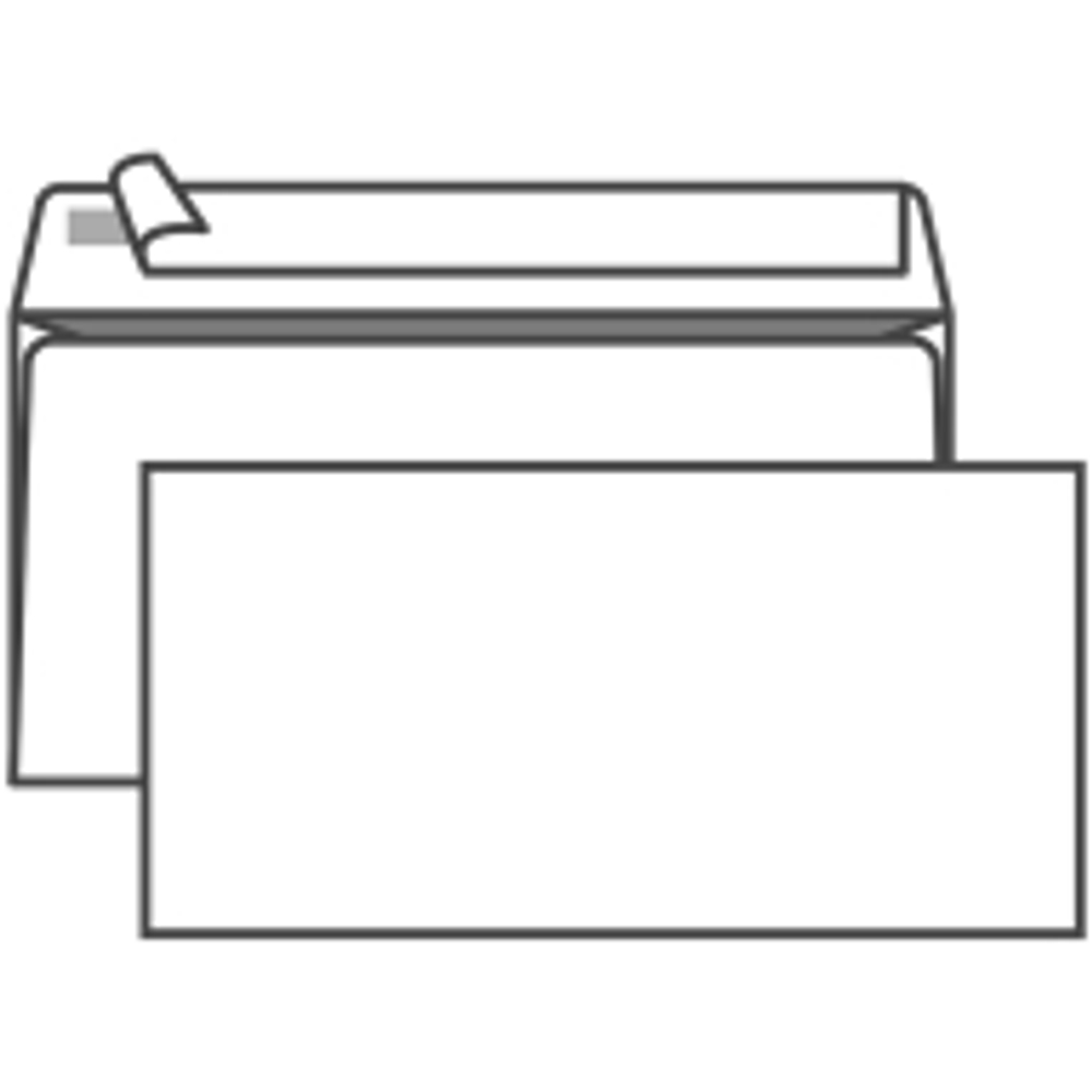 Конверт E65, OfficeSpace, 110*220мм, б/подсказа, б/окна, отр. лента, внутренняя запечатка 1шт