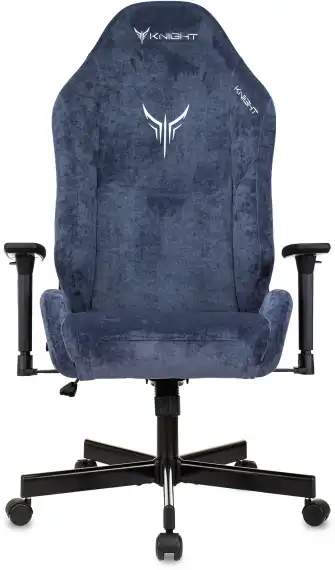 Кресло игровое Knight N1 Fabric синий Light-27 с подголов. крестов. металл