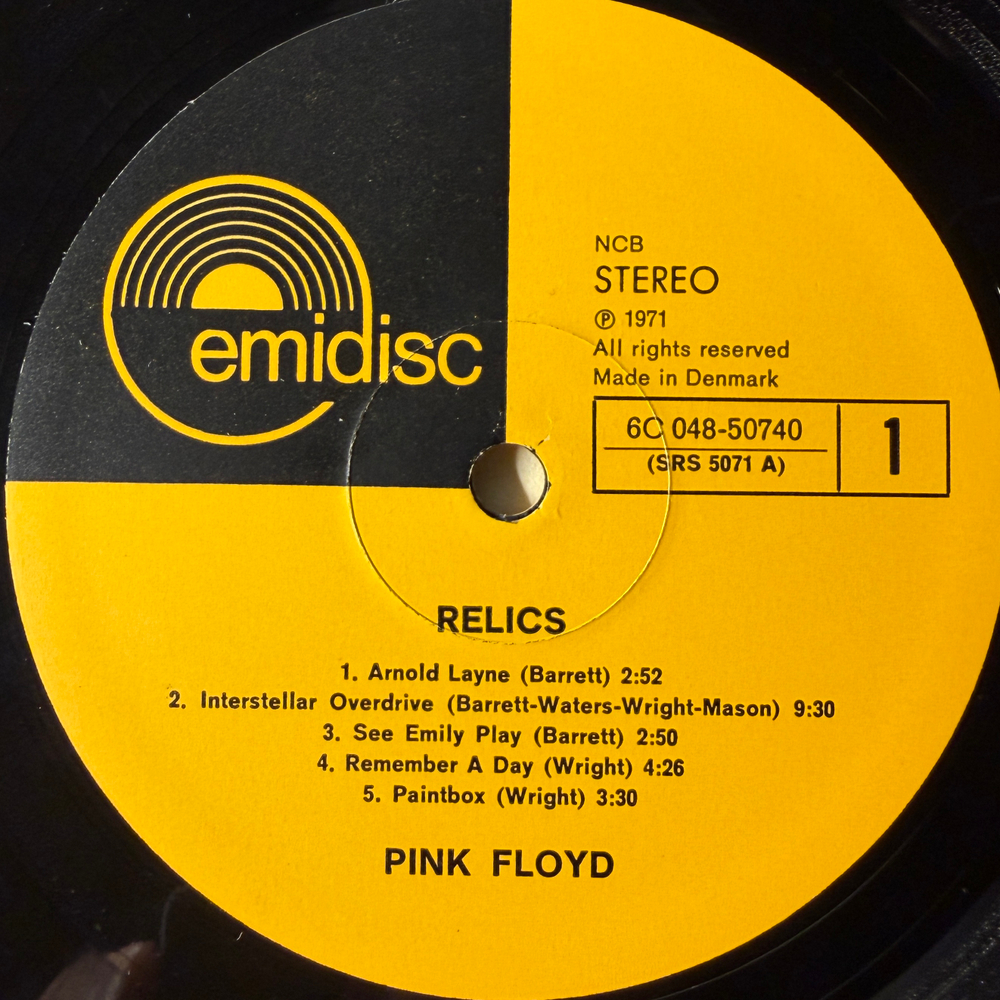Pink Floyd ‎– Relics (Дания 1971г.)