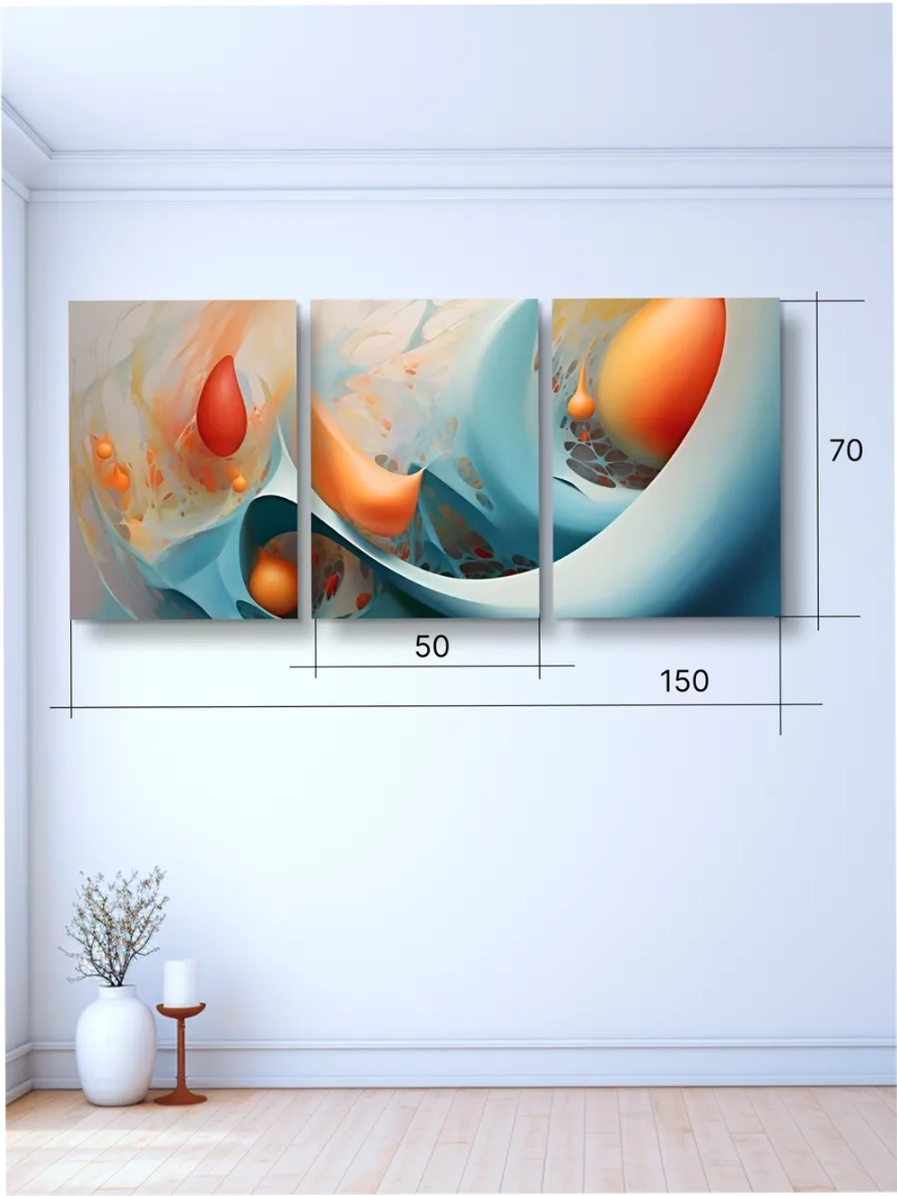 Картина Связь форм модульная 50x70см 3шт.