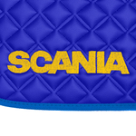 Ковры SCANIA 5 серии G (механика), (экокожа, синий, синий кант, желтая вышивка)