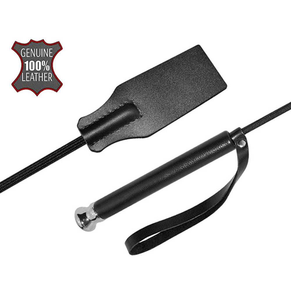 Чёрный стек 58см с кожаной ручкой Sitabella BDSM Accessories 3030-1