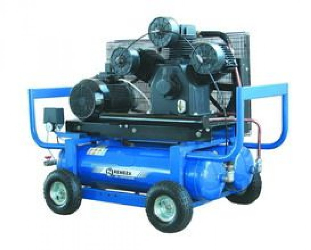 Компрессор мобильный поршневой строительный 90.W115/6 REMEZA (Белоруссия): 2800 л/мин., 6 бар, ресивер 90 л., 11 кВт, 380В, габариты без упак. 1400х860х1160 мм, 330 кг.