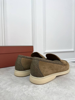 Лоферы Loro Piana Summer Walk со вставками кожи крокодила