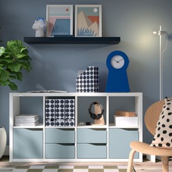 IKEA KALLAX  (ИКЕА КАЛЛАКС)  -  Вставка с дверцей - волна/светлый серо-голубой 33x33 см