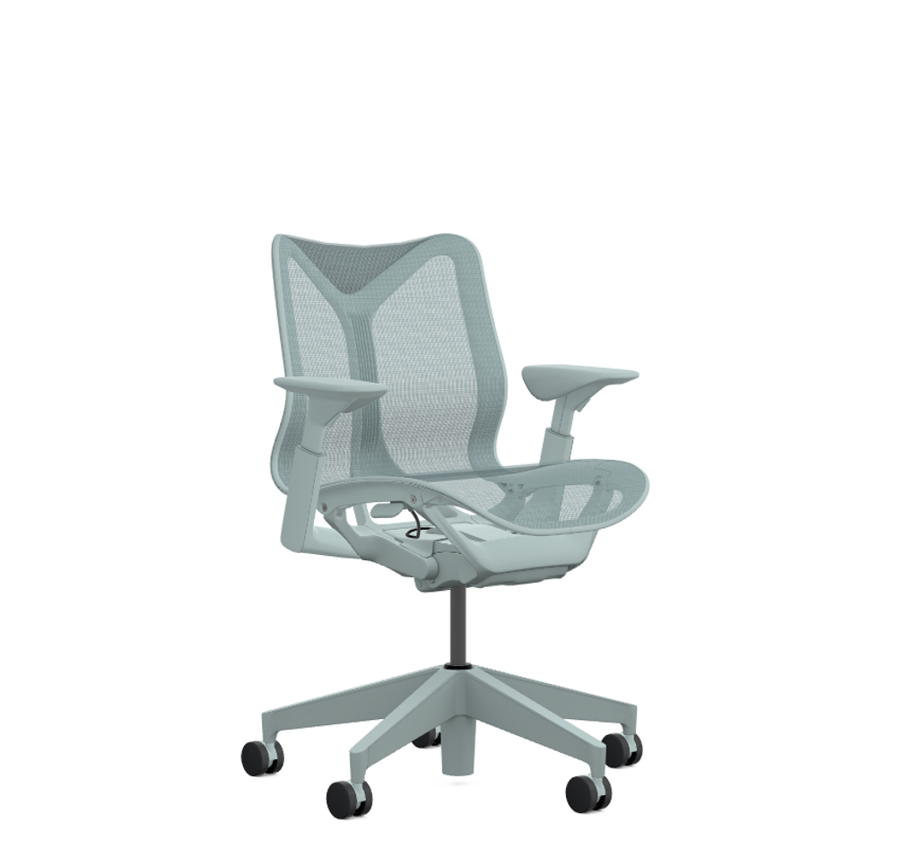 Кресло Herman Miller Cosm, низкая спинка, цвет Glacier, регулируемые подлокотники