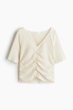 Топ с драпировкой из текстурного джерси - H&M
