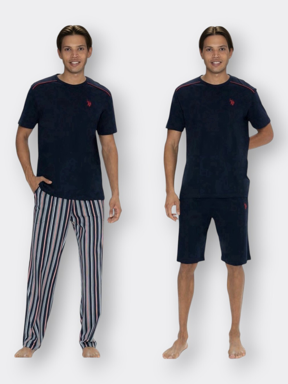 Пижама-тройка с брюками и шортами U.S. Polo Assn | синий