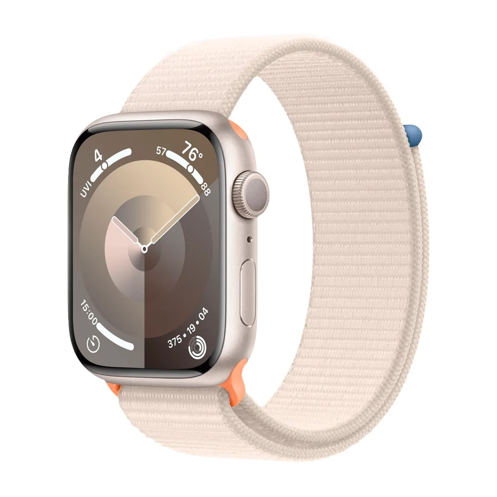 Умные часы Apple Watch Series 9 GPS, 45mm, Aluminium Case with Sport Loop, Starlight (Сияющая звезда)