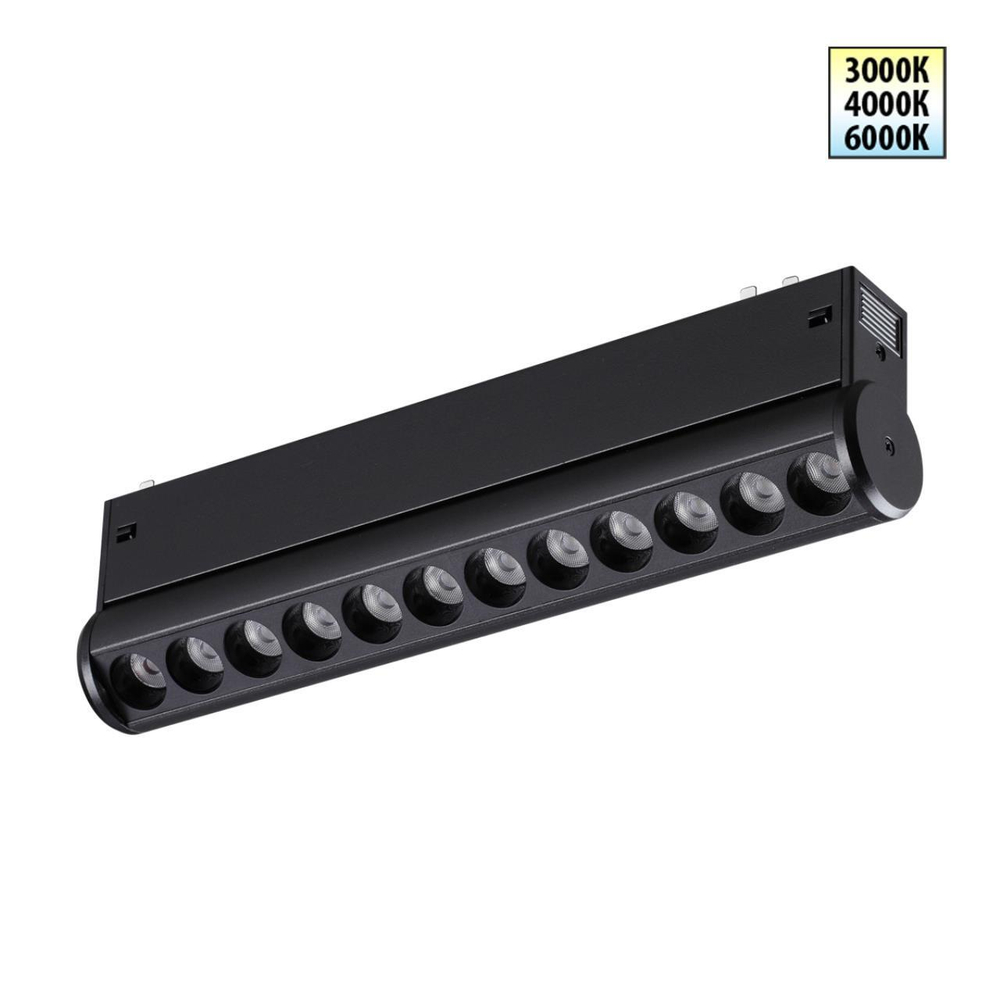 359946 PORT NT25 214 черный Трековый светильник с переключ. цв. темпер. IP20 LED 3000К\4000К\6000К 10W 90-240V VECTOR