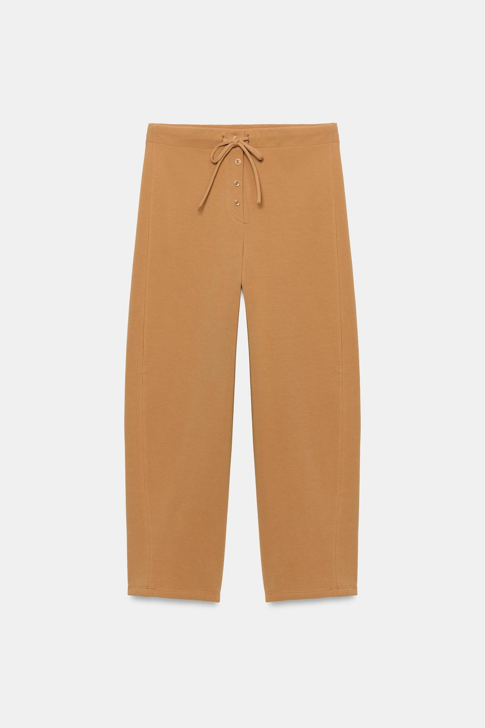 ZARA БРЮКИ КАПРИ ИЗ ИНТЕРЛОКА, МЯГКИЙ КАШТАНОВЫЙ