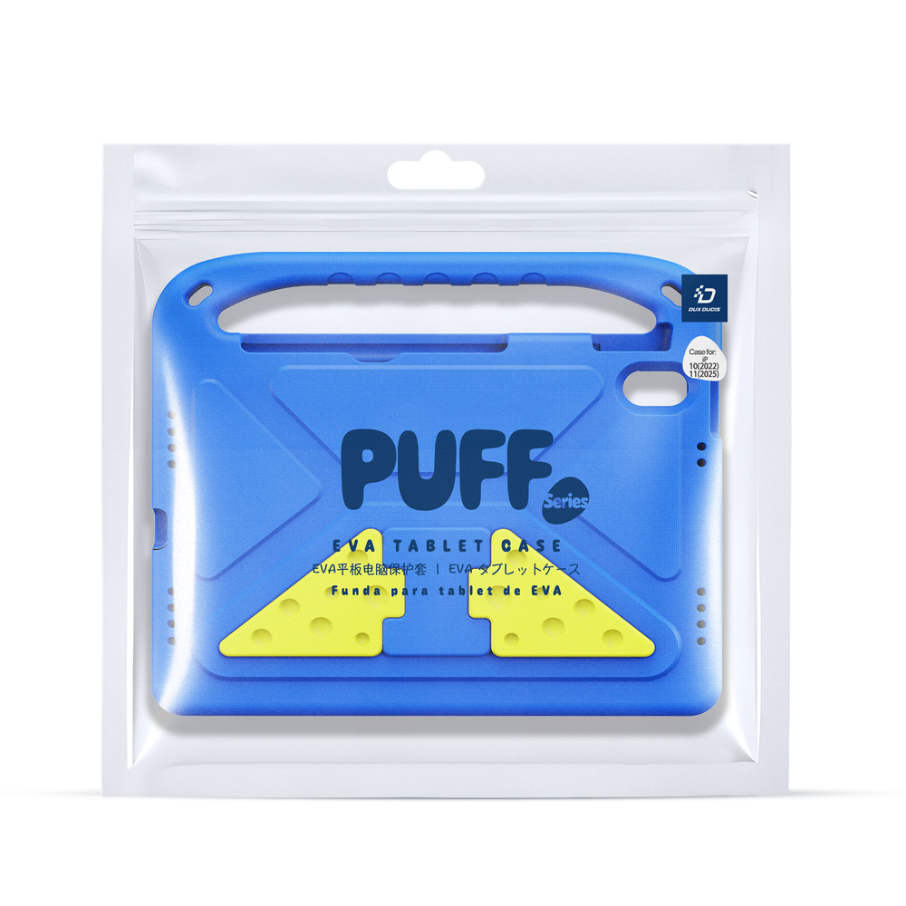 Детский чехол синего цвета на планшет iPad 10 (2022-) и iPad 11 (2025-) от Dux Ducis, серия Puff Series Case