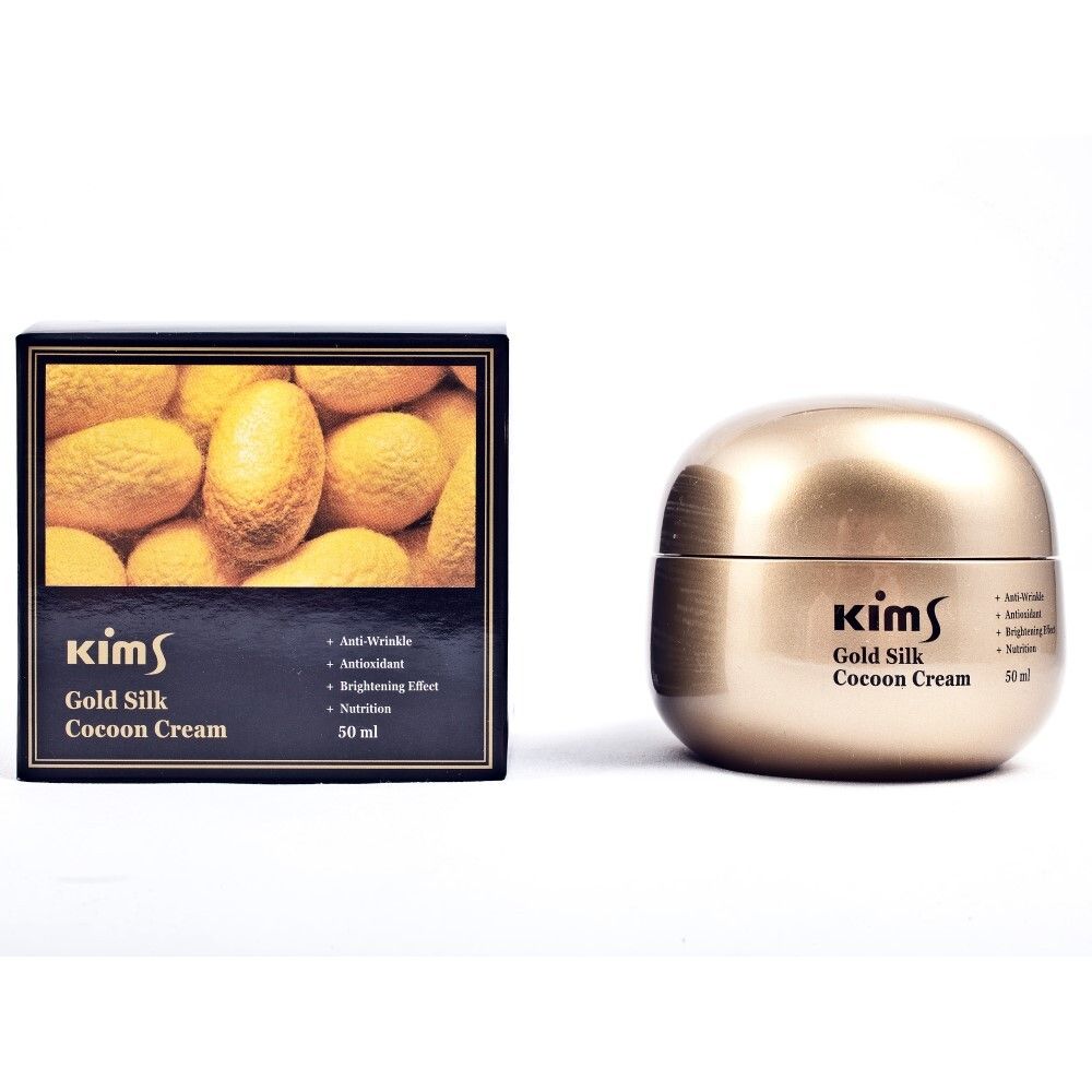 Kims Gold Silk Cocoon Cream Крем антивозрастной для лица с протеинами кокона шелкопряда, 50мл