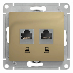GLOSSA РОЗЕТКА двойная компьютерная RJ45+RJ45 кат. 5e, механизм, ТИТАН