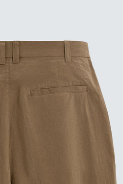 ZARA ТЕХНИЧЕСКИЕ БРЮКИ WIDE FIT, СВЕТЛЫЙ ЖЕЛТО-КОРИЧНЕВЫЙ