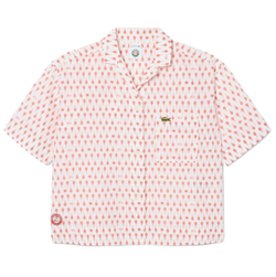 Женское теннисное поло Lacoste Roland-Garros Edition Print - flour/briquette