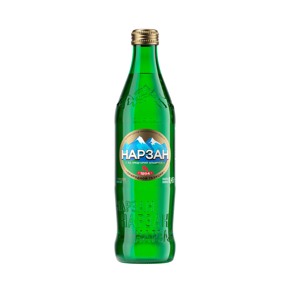 Нарзан минеральная вода 0,45л стекло природный газ