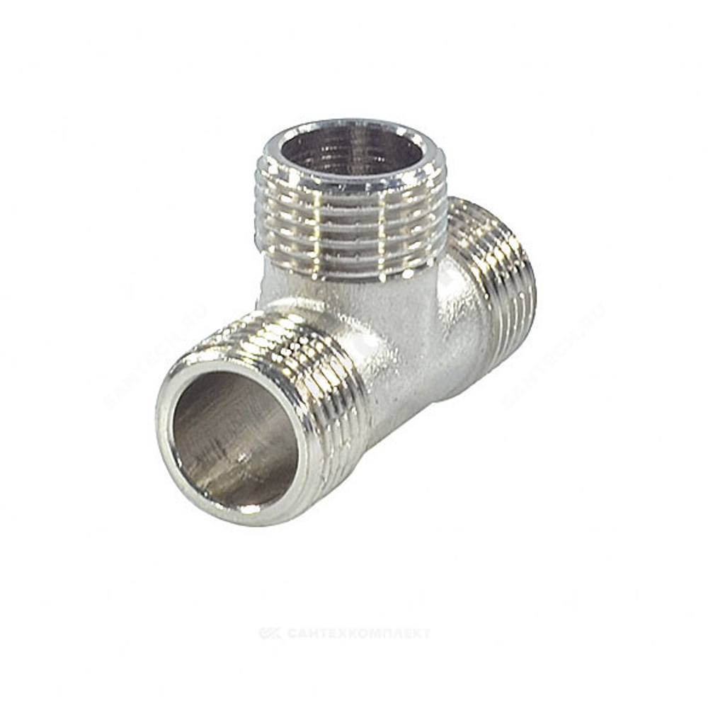 Тройник латунь никель Ду 15 (1/2") НР/НР/НР SantechSystems