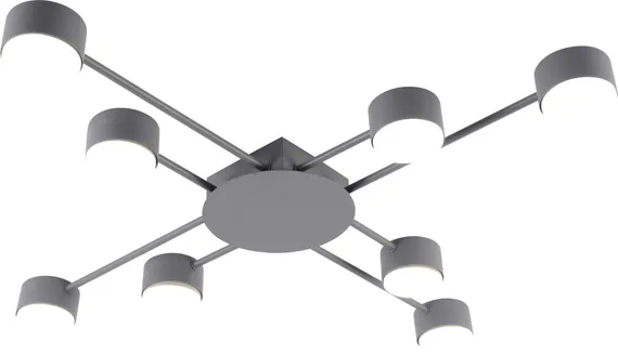 Люстра потолочная Rilon GX3734-8 GREY, 8×15 Вт, серая