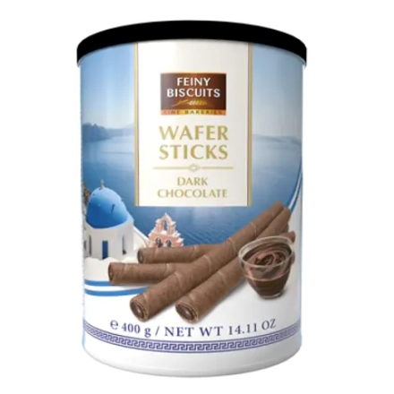 Вафельные трубочки с начинкой со вкусом темного шоколада ТМ Feiny Biscuits, 400 г