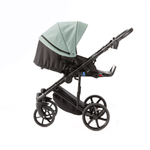 Детская универсальная коляска Adamex Locco Deluxe LL-SA20 (2в1) Серо-зеленая экокожа