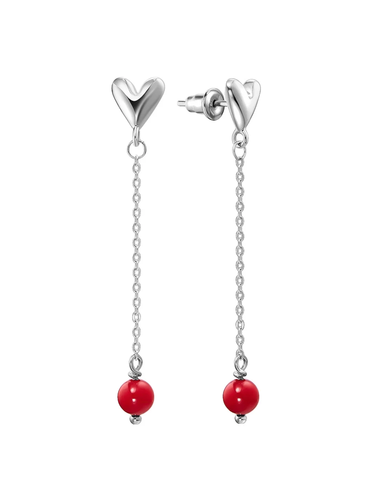 Серьги Кокетка длинные / Flirty red long