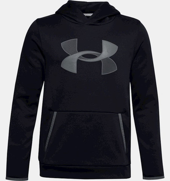 Кофта для мальчика теннисная Under Armour Fleece Hoodie Big Logo - черный