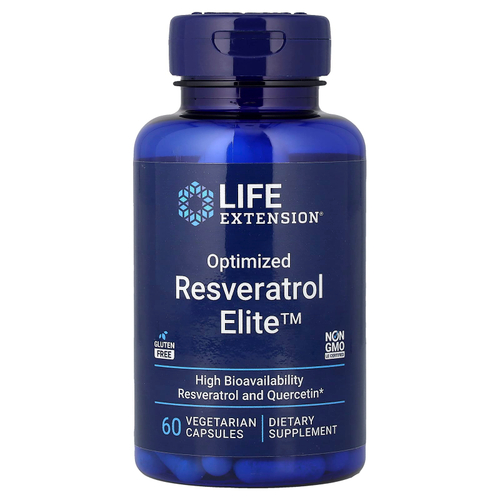 Life Extension, оптимизированный ресвератрол, 60 вегетарианских капсул