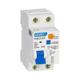 CHINT Диф. автомат NXBLE-63Y 1P+N 10А 30mA электронный тип AС, х-ка С, 4.5kA 105541 Chint