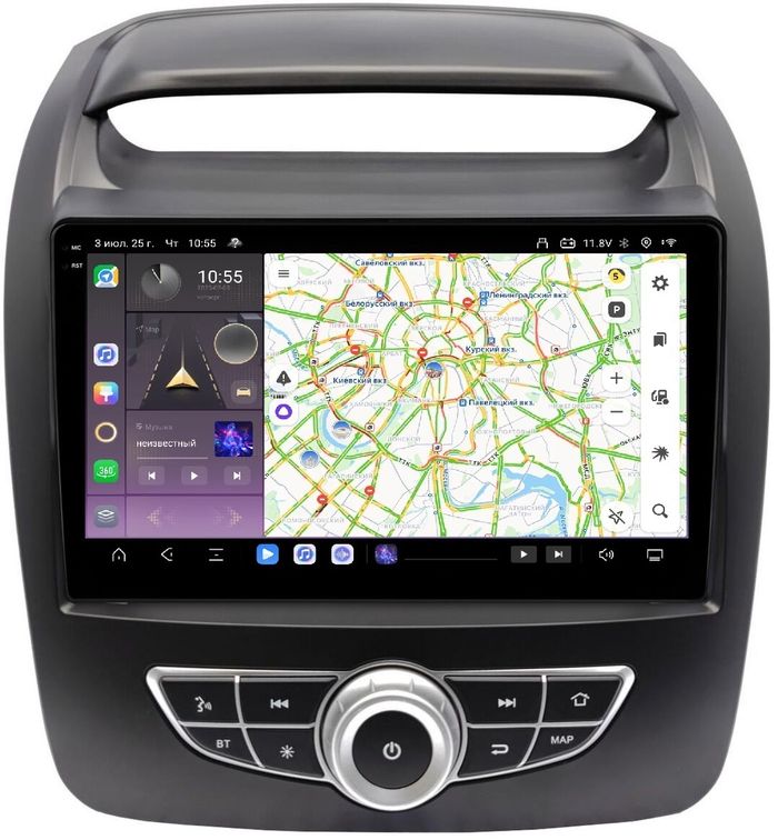 Магнитола для KIA Sorento 2012-2016 (климат на ШГУ) - Kuberg QLed+2K, Android 13, Быстрейшая, CarPlay, 4G SIM-слот