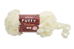 Пуффи Фурлав (Puffy Furlove) пряжа Alize 100% полиэстер 5х100г/6,3м (62 молочный)