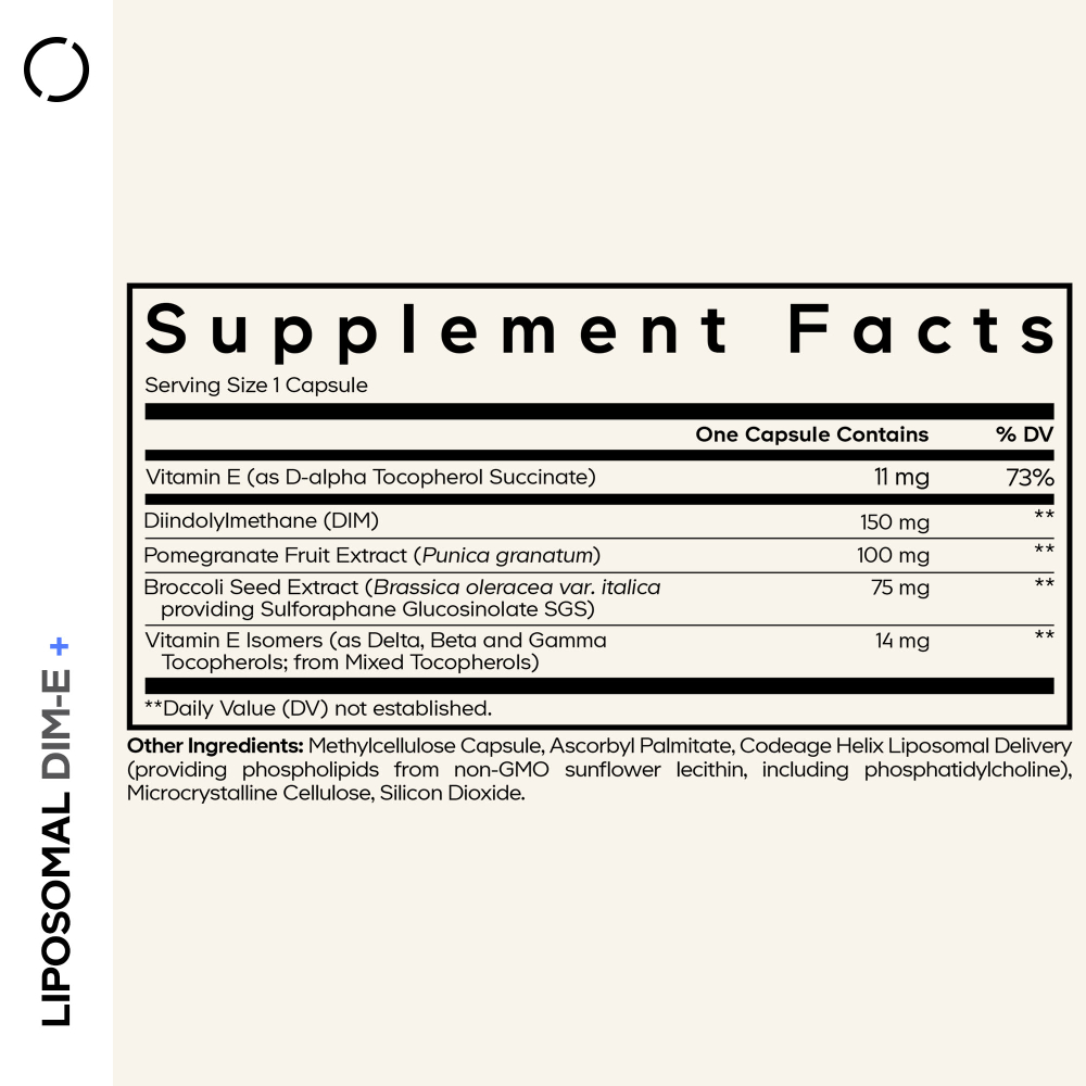 Codeage, Liposomal DIM-E+, дииндолилметан и витамин E, 120 растительных капсул