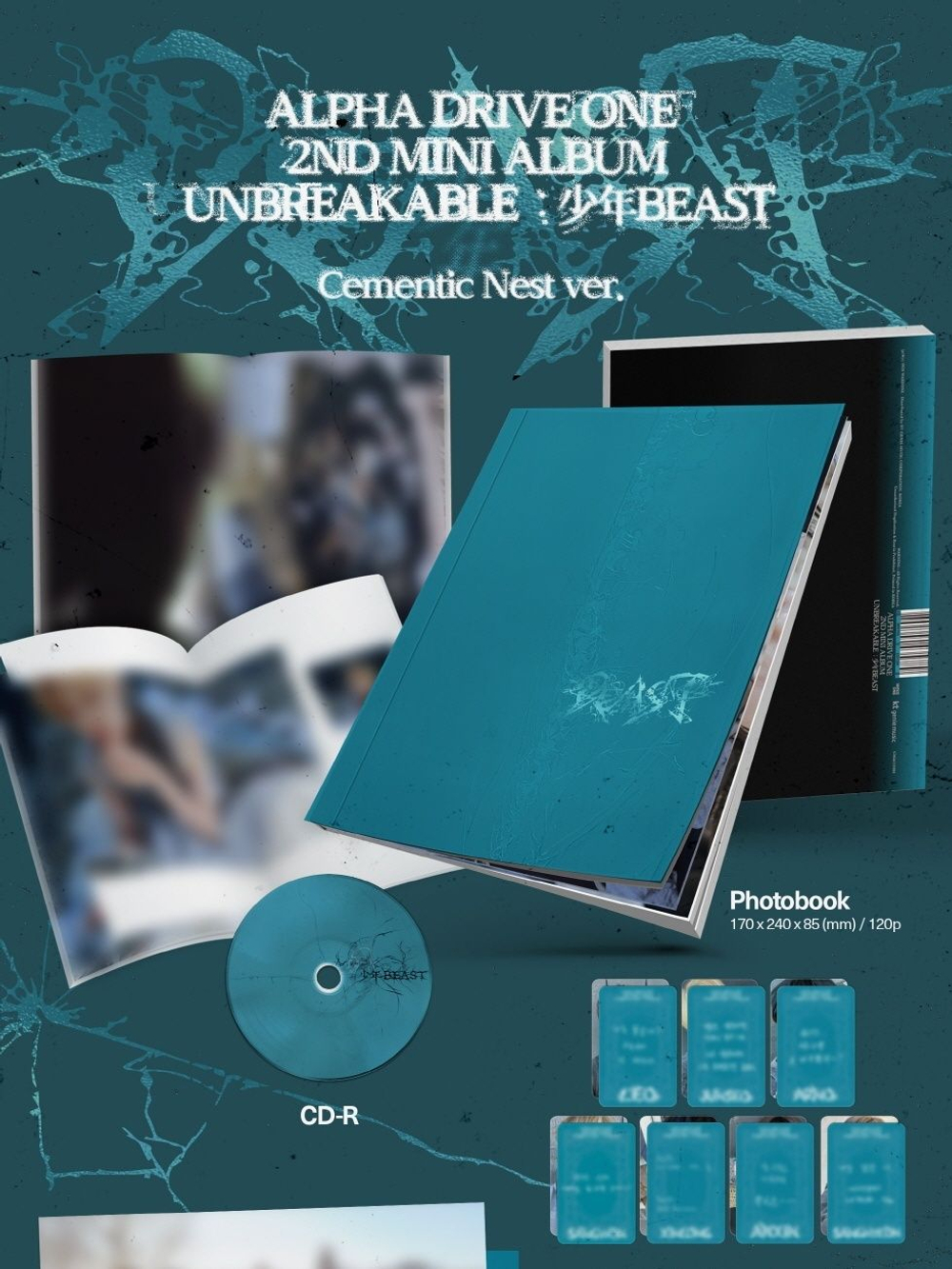 (ПРЕДЗАКАЗ) Альбом ALPHA DRIVE ONE - UNBREAKABLE : BEAST 2nd Mini Album CEMENTIC NEST Version