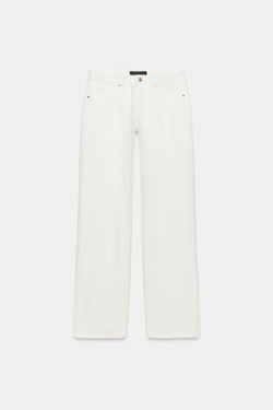 ZARA ДЖИНСЫ Z1975 REGULAR С НИЗКОЙ ПОСАДКОЙ, БЕЛЫЙ