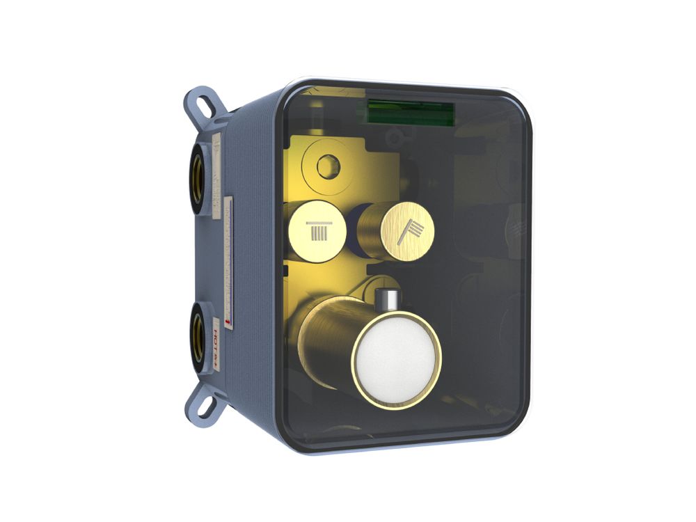 Встраиваемый box термостат, 2 функции Bravat, матовое золото (D9157RBG-ENG)