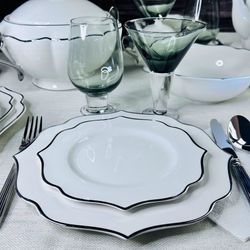 Lenardi 205-591 Набор из 6 тарелок 20,5см MAGNOLIA SILVER в под.уп.(х12)Фарфор