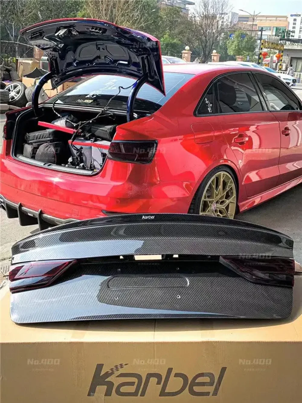 Карбоновая крышка багажника со спойлером для AUDI A3 & A3 S LINE & S3 & RS3 2014-2020 Sedan Ауди седан