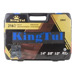 Набор инструментов 216пр. 1/4'', 3/8'', 1/2''(6гр.) KINGTUL KT-38841