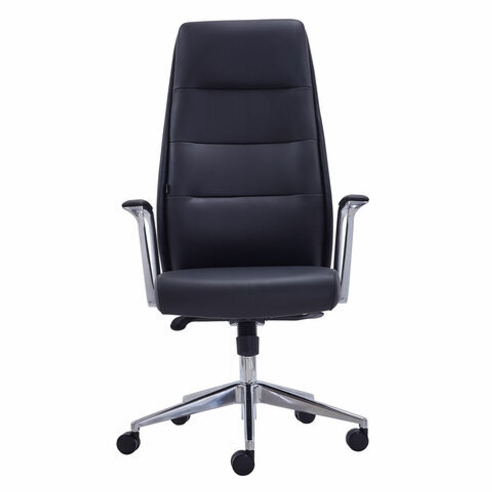 Кресло BRABIX PREMIUM "Adept EX-752", синхромеханизм, алюминий, экокожа, черное, 532930