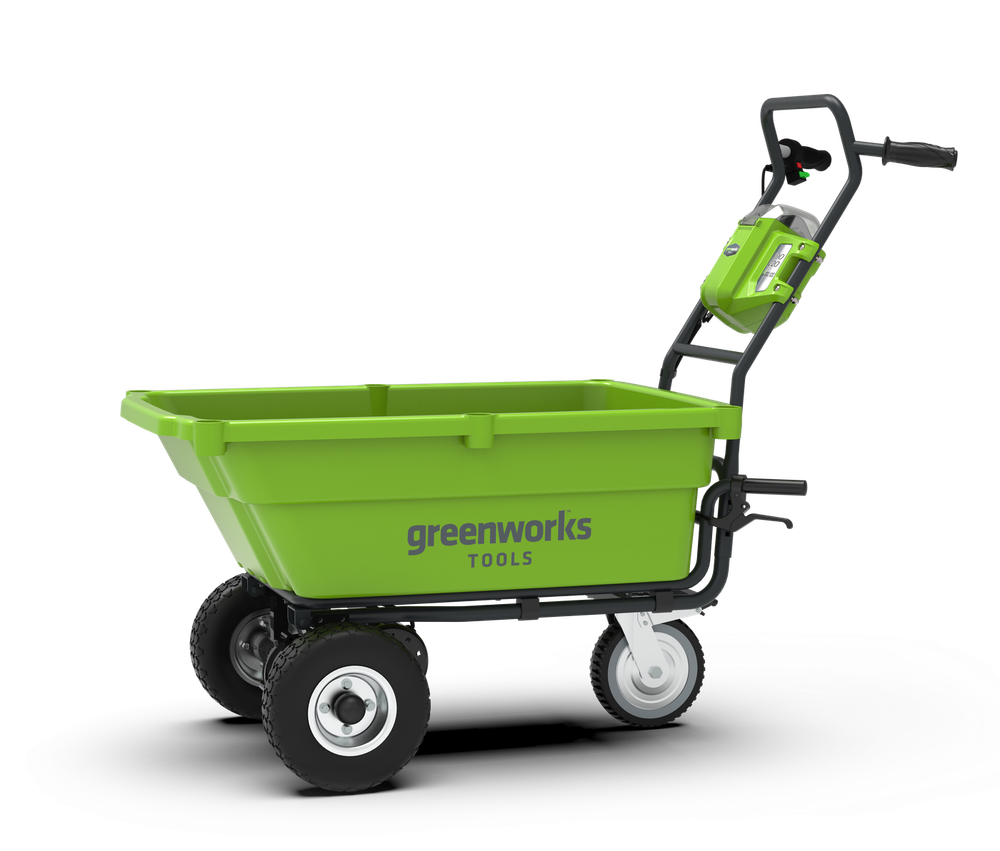 Аккумуляторная самоходная садовая тележка Greenwork G40GCK6, 7400007UH, 40v, 106 л, АКБ 8 А·ч и ЗУ