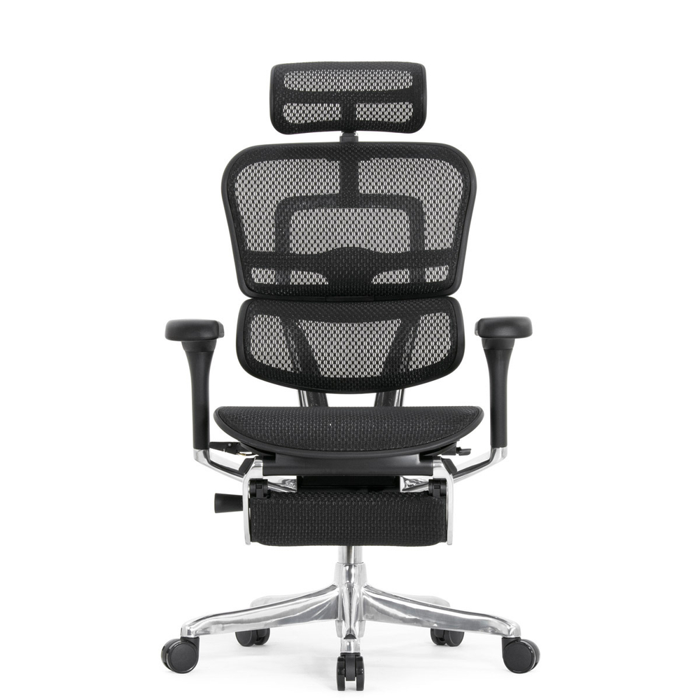 Кресло FALTO Ergohuman Elite 2 с подножкой ( чёрный каркас /сетка чёрный T-168-B1 Black )