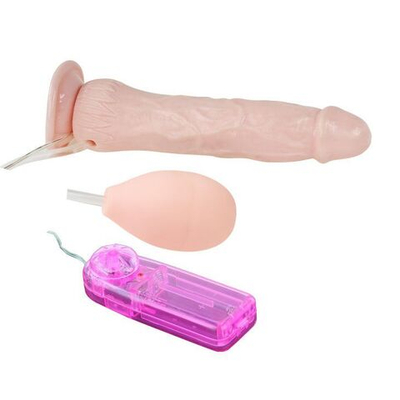 Вибратор с имитацией семяизвержения Eros Fountain - 19,5 см. (Цвет: телесный)