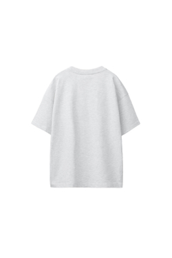 ZARA БАЗОВАЯ ОДНОТОННАЯ ФУТБОЛКА, ЖЕМЧУЖНЫЙ МЕЛАНЖ